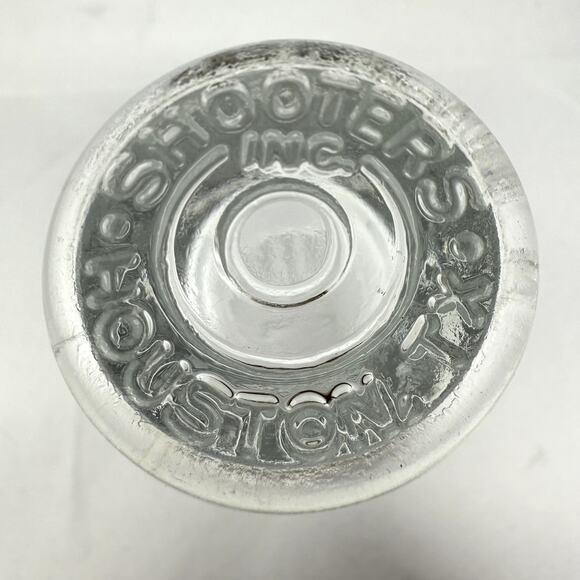 VTG Shooters Inc Houston TX Ribbed Shot Glasses Set 3 Heavy Pressed Barware Rare - Picture 3 of 5